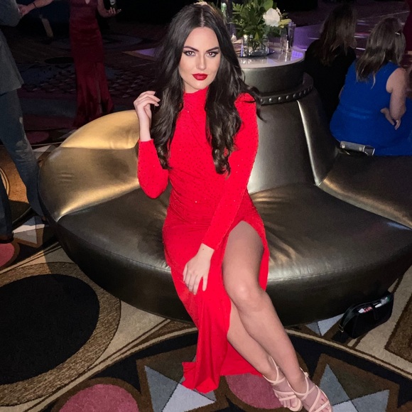 Jovani Red Dress Size 4 - Picture 4 of 5